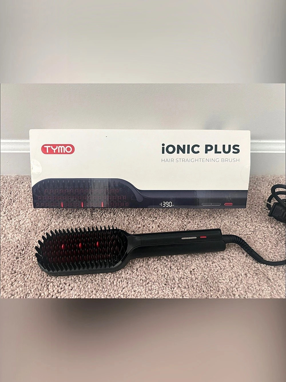 TYMO Ionic Plus Hair Straightening Brush in Black